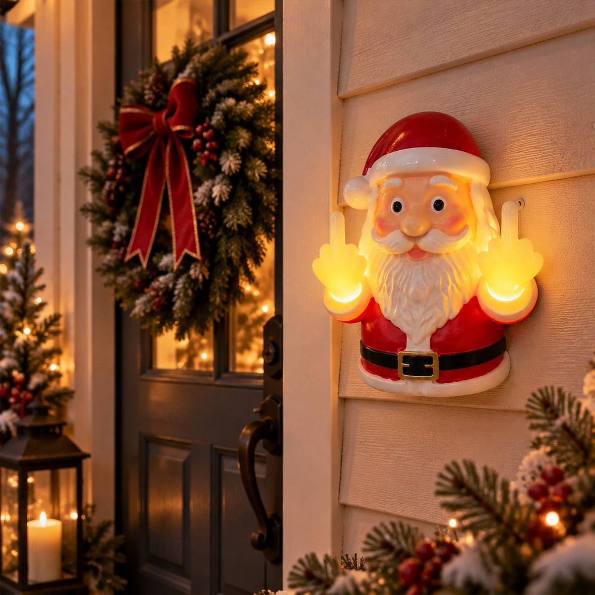 Funny Middle Finger Light Up Wall Lamp, Santa Reindeer Ghost LED Night Light, Christmas Halloween Decor 686662 WFD