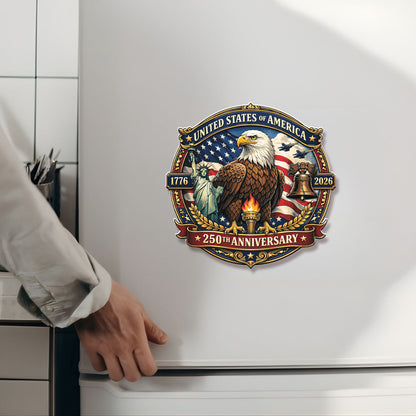 USA 1776–2026 250 Years Anniversary Fridge Magnet | Patriotic Eagle Liberty Fridge Magnet 684543
