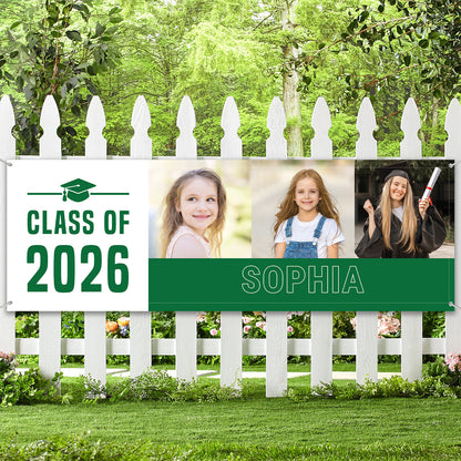 Custom Photo Class of 2026 Banner Flag | Personalized Graduation Photo Banner | Senior Gift Decor 684582