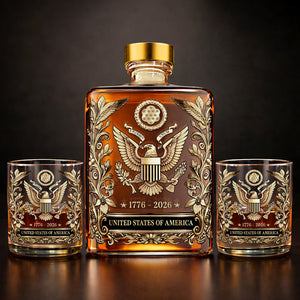 USA 250 Years Anniversary Military Tribute Whisky Decanter | Patriotic 1776–2026 Whiskey Bottle 684210