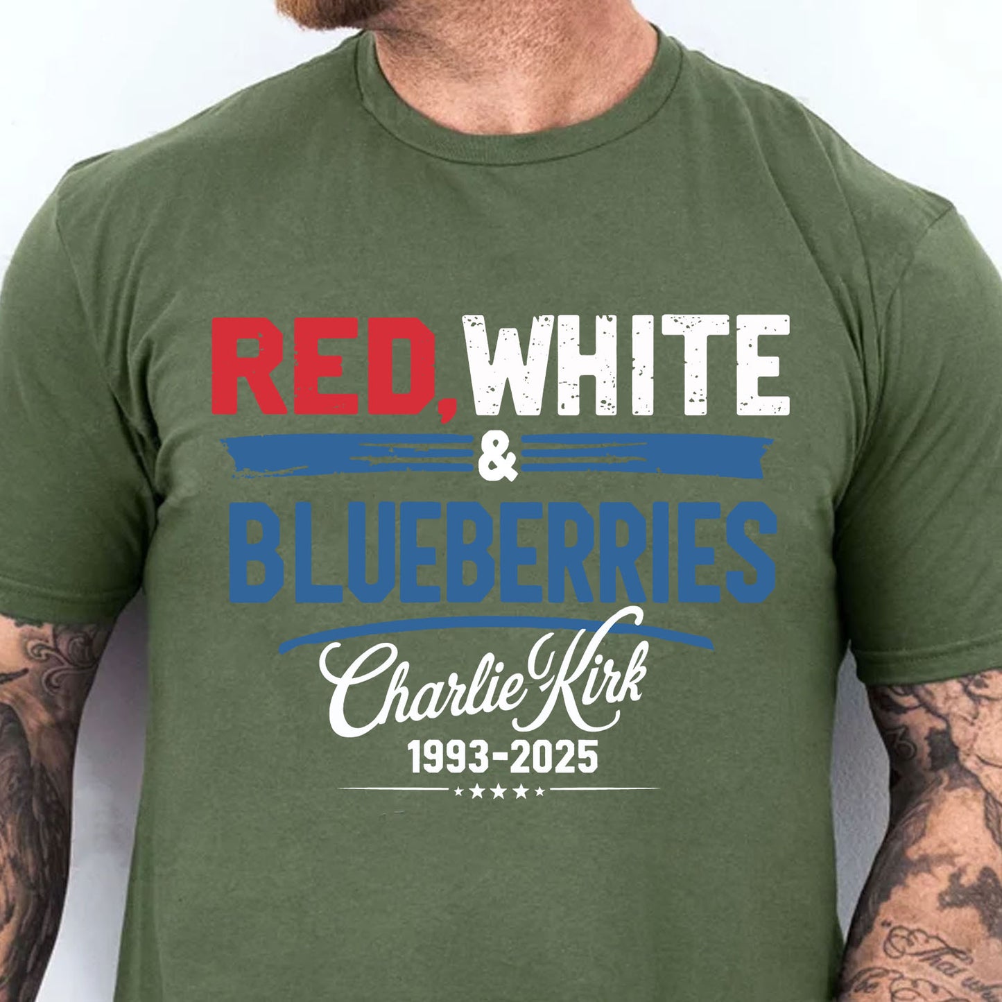 Red White & Blueberries Charlie Kirk 1993-2025 Shirt | Justice Charlie Kirk Memorial Shirt 683073