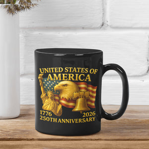 250 Years Anniversary Mug | Happy 250th Birthday 1776–2026 Black Mug 683041