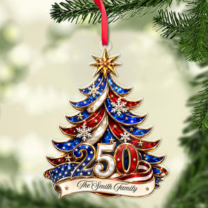 Personalized 250 Years of America Acrylic Ornament, Patriotic Christmas Ornament Decor 685751