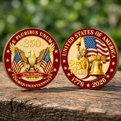 USA 250th Anniversary Commemorative Coin, Liberty Bell & Eagle Challenge Coin 685829