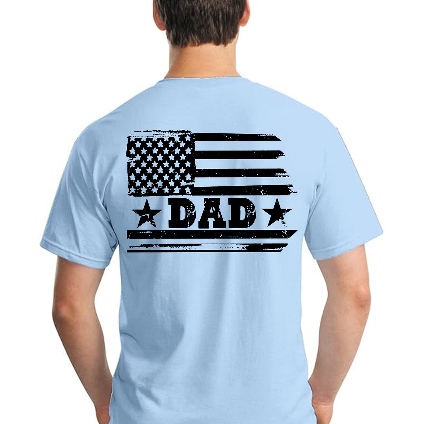 Custom USA 250 Years Backside Shirt, Personalized Name Patriotic Flag Bright Tee, 4th of July T-Shirt 684942