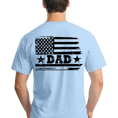 Custom USA 250 Years Backside Shirt, Personalized Name Patriotic Flag Bright Tee, 4th of July T-Shirt 684942
