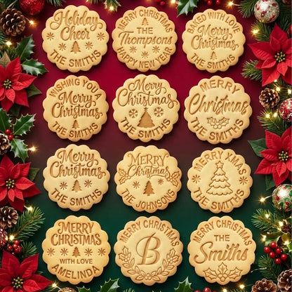 Personalized Christmas Cookie Cutter & Stamp, Custom Family Name Holiday Baking Stamp, Baker Gift 686920 WFD
