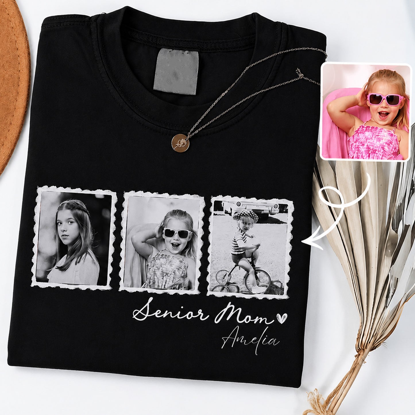 Personalized Vintage Photo Senior Mom Shirt, Custom Class of 2027 Picture Tee, Graduation Keepsake Gift 685681