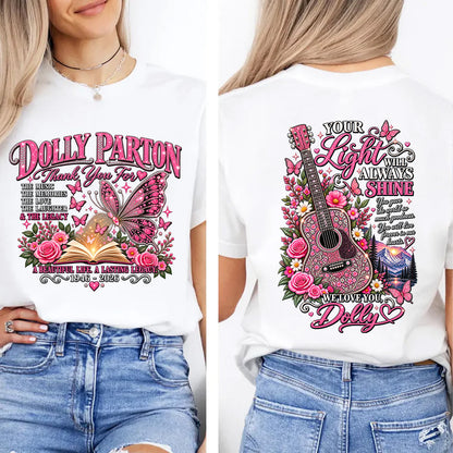 Dolly Parton Memorial Front & Back Shirt, 1946–2026 Country Music Tribute Bright Shirt 686046