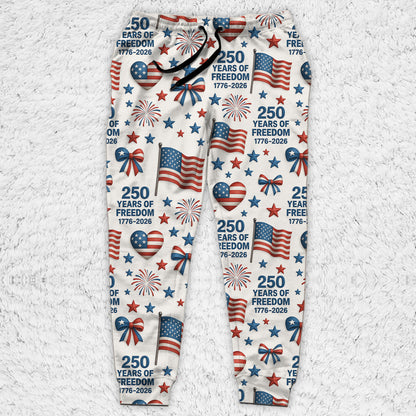 250 Years of Freedom Sweatpants | Patriotic 1776–2026 Pajamas | Happy 250th Birthday Sweatpants for Christmas 683443