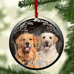 Christmas Night Dog Photo 2D Flat Acrylic Ornament, Custom Personalized Dog Cat Photo Upload Christmas Ornament 683478