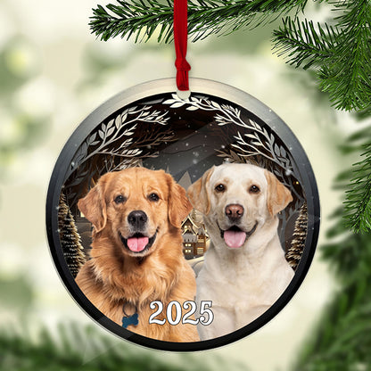 Christmas Night Dog Photo 2D Flat Acrylic Ornament, Custom Personalized Dog Cat Photo Upload Christmas Ornament 683478