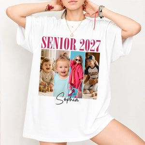 Custom Photo Senior 2027 Bright Shirt, Personalized Class of 2027 Graduation Tee, Senior Keepsake Gift 685724