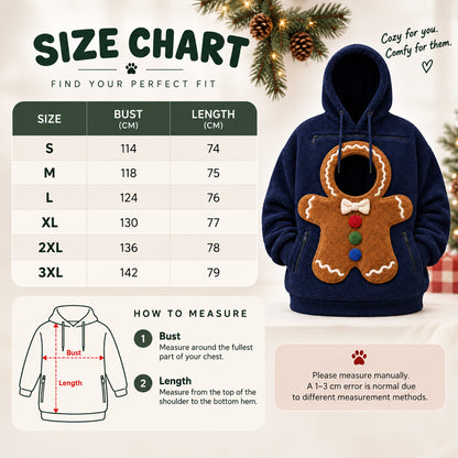 Christmas Pet Carrier Hoodie, Dog Cat Pouch Hoodie, Snowman Gingerbread Pet Lover Gift for Dog Mom Dad 686271 WFD