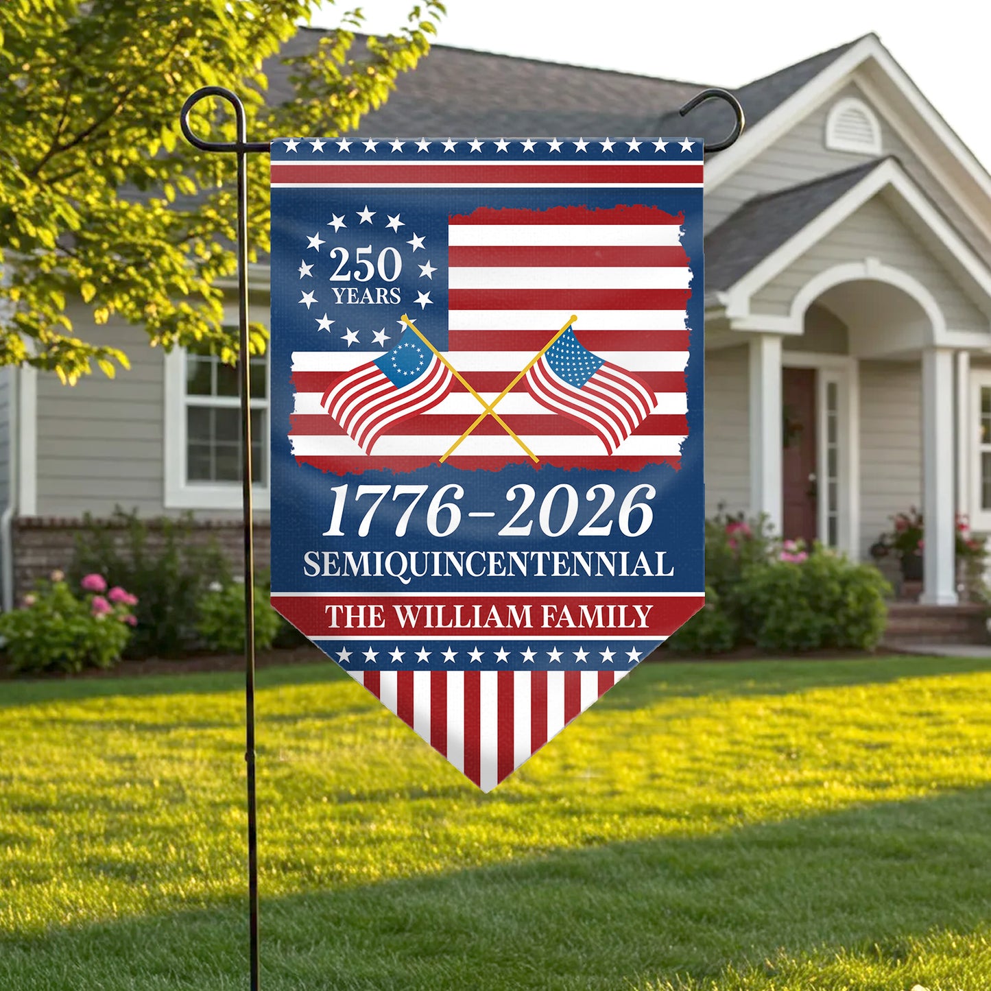 Personalized 250 Years USA 1776–2026 Garden Flag | Patriotic 4th of July Triangular Flag 684602