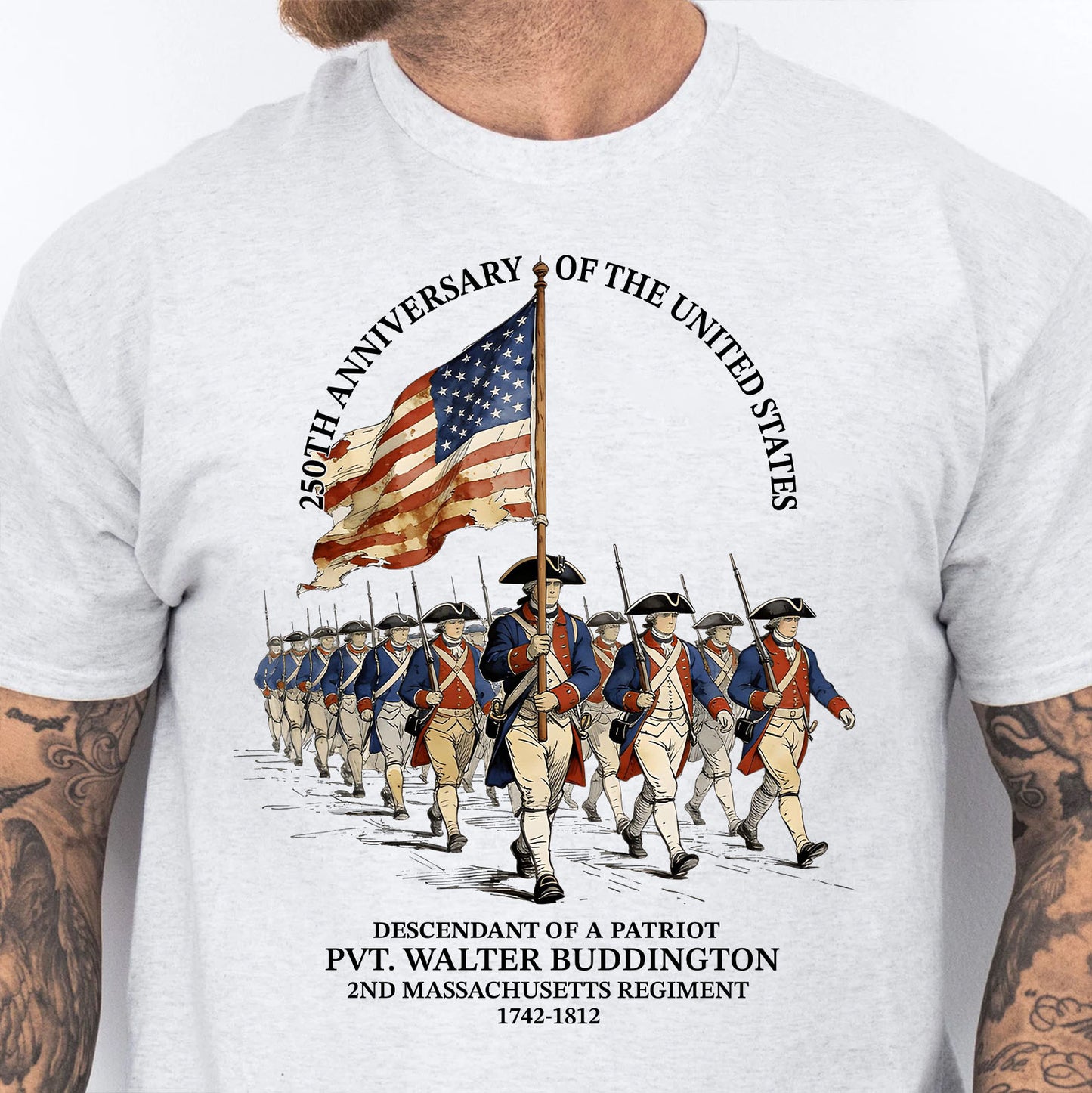 Custom Name 250 Years Anniversary Bright Shirt | Personalized Descendant of a Patriot Sweatshirt | Patriotic Tee 684407