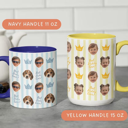 Personalized Baby Face Mug for Dad Grandpa, Custom Photo Coffee Cup, Father’s Day Gift, White Accent Mug 685077