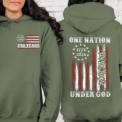 One Nation Under God Shirt | 250th Anniversary 1776–2026 Tee | Patriotic We The People Pocket & Back Shirt 684513