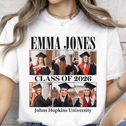 Live Preview Custom Graduation Tee - Class of 2026 - Senior 2026 - Personalized Photo Graduation Shirt C889