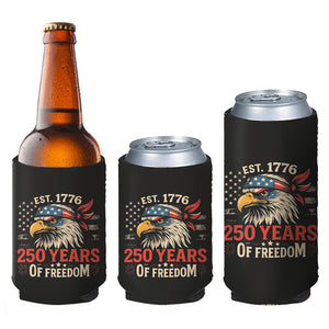 250 Years of Freedom Can Cooler | Happy 250th Birthday USA Can Holder | Patriotic Can Sleeve for Drinks 683730