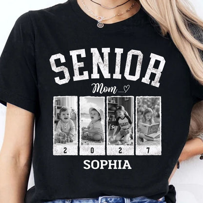Custom Photo Senior Dad Mom Shirt, Personalized Class of 2027 Tee, Graduation Gift 685692