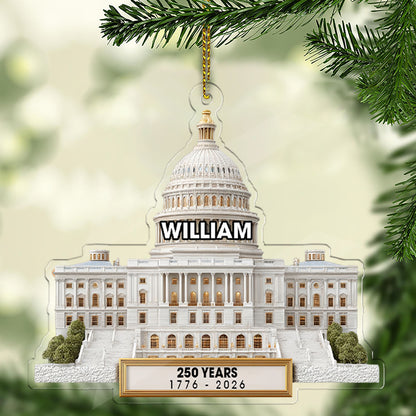 Custom Name 250 Years 1776-2026 Acrylic Ornament | Patriotic 4th of July Christmas Ornament 683540