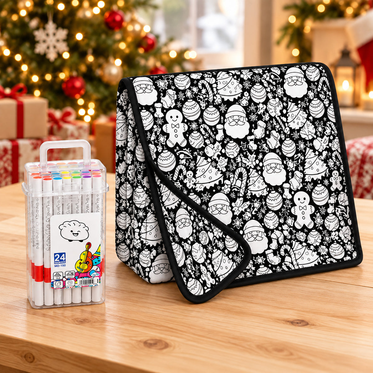 Christmas Coloring Blanket for Kids, Reusable Holiday Activity Blanket, Christmas Gift for Boys Girls 686575 WFD