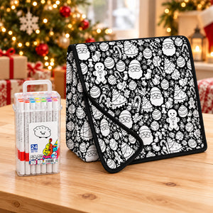 Christmas Coloring Blanket for Kids, Reusable Holiday Activity Blanket, Christmas Gift for Boys Girls 686575 WFD