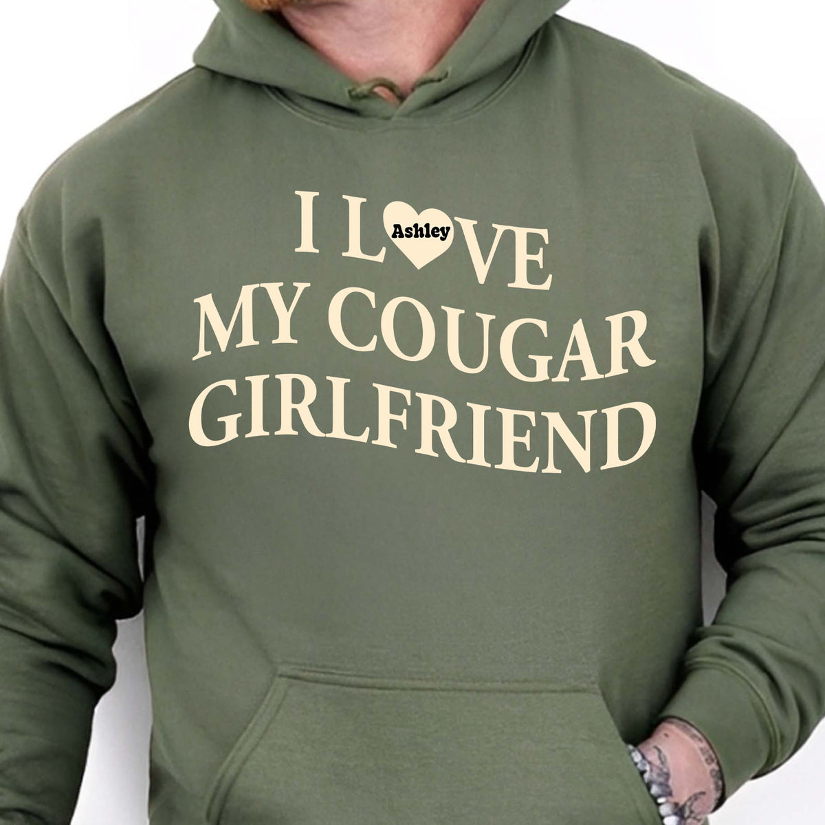 I Love My Cougar Girlfriend Shirt, Custom Name Girlfriend Hoodie, Valentine’s Day Gift 683796