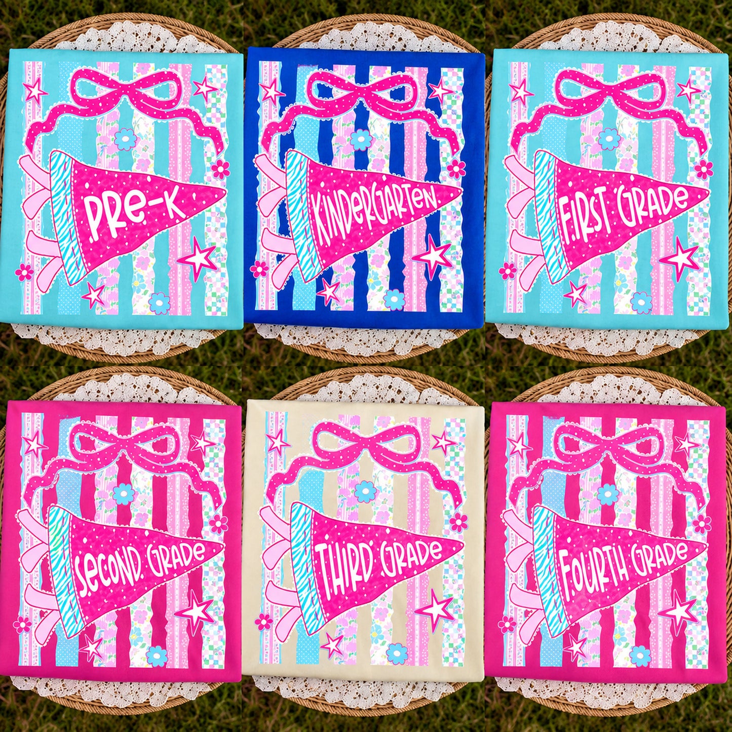 Retro Floral School Grade Coquette Shirt, Pre-K to 4th Grade Back to School Kids Tee 685364 WFD