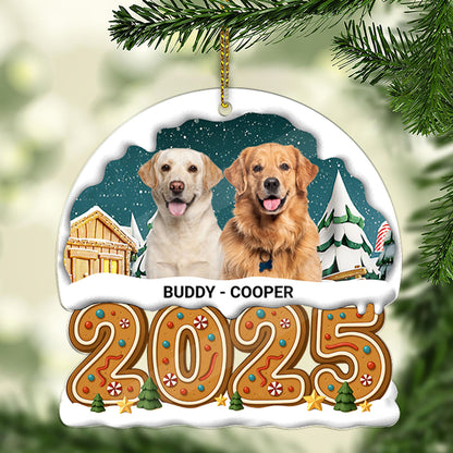 Personalized Dog Photo Upload 2025 Acrylic Ornament | Custom Pet Photo Christmas Ornament 683503