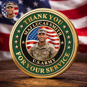 Custom Photo 250 Years USA Military Challenge Coin, Personalized Thank You For Your Service Coin 685316 WFD
