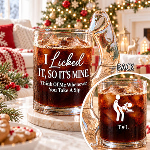 Personalized I Licked It So It's Mine Naughty Glass Mug, Funny Couple Mug, Romantic Anniversary Gift 686705 WFD