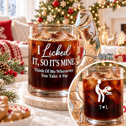 Personalized I Licked It So It's Mine Naughty Glass Mug, Funny Couple Mug, Romantic Anniversary Gift 686705 WFD
