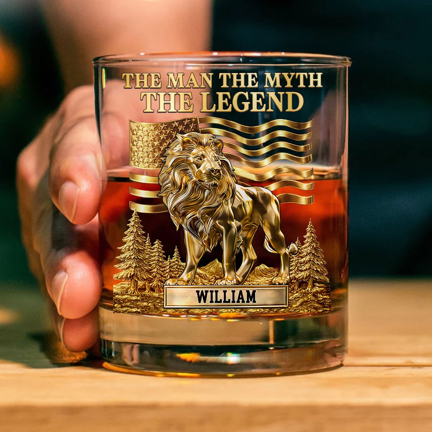 Custom Name Lion Man of God Whiskey Decanter Set | Personalized Whiskey Glass Whiskey Bottle for Men 684269