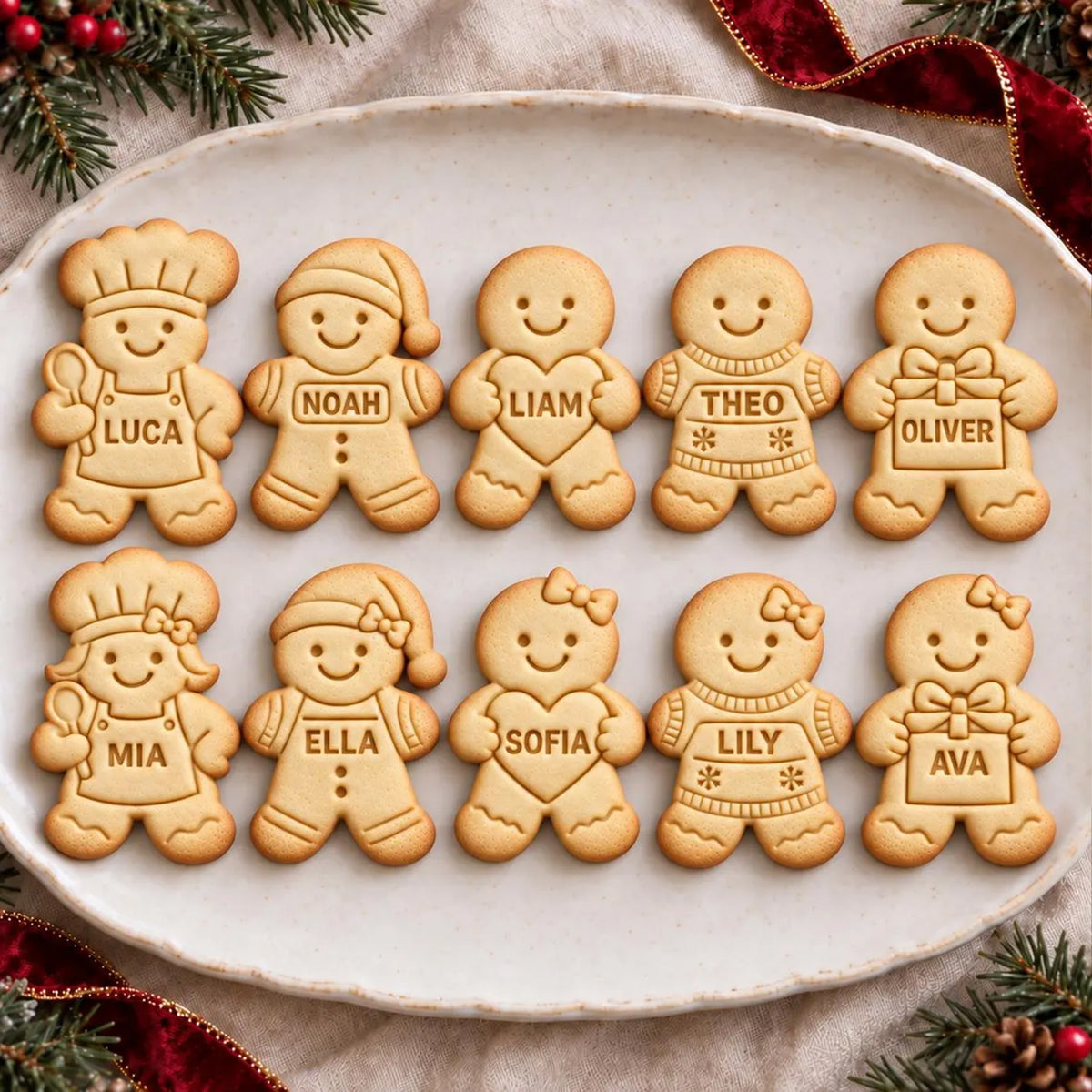 Personalized Gingerbread Cookie Cutter & Stamp, Custom Name Christmas Baking Tool, Holiday Gift for Bakers 686985 WFD