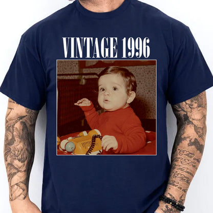 Custom Photo Vintage Shirt | Personalized Name Picture T-Shirt | Unique Birthday Gift 684266