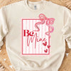 Be Mine Valentine Shirt, Coquette Postage Stamp Sweatshirt, Pink Bow Valentine’s Day Shirt, Trendy Romantic Tee 683973