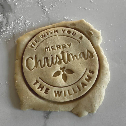 Personalized Christmas Cookie Cutter & Stamp, Custom Family Name Holiday Baking Stamp, Christmas Gift 686768 WFD