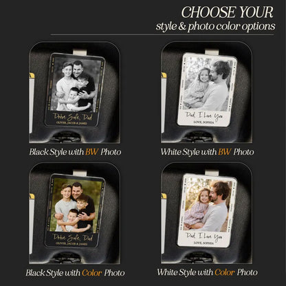 Personalized Drive Safe Dad Car Visor Clip, Custom Photo Acrylic Sun Visor Gift for Dad, Father's Day Gift 685150
