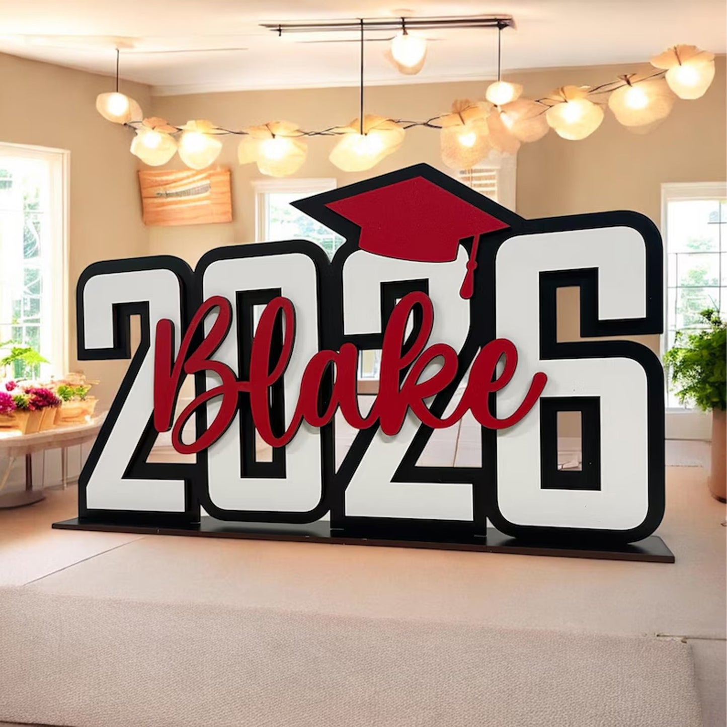 Personalized Graduation 2026 Table Centerpiece, Custom Name Senior Sign, Photo Prop Party Decor 684882