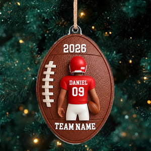 Personalized American Football Acrylic Ornament, Custom Name Number Team Christmas Ornament Gift 686472 WFD