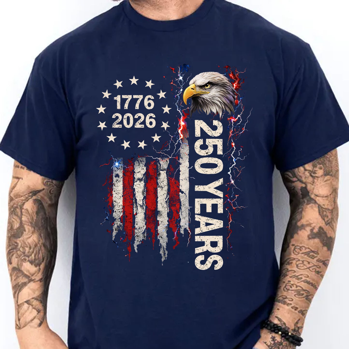 250 Years Patriotic Eagle Shirt, 1776-2026 US Flag T-Shirt, 4th of July Independence Day Gift Tee 684749