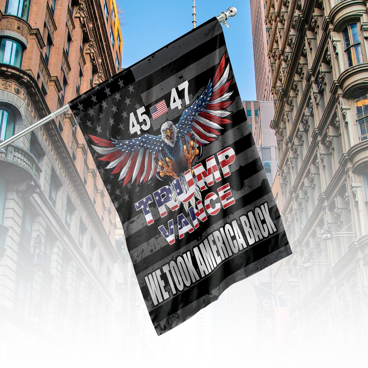 President Trump 45 47 Flag | Trump Vance We Took America Back Flag | Donald Trump House Flag 684170 – GOP