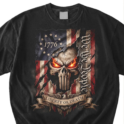 250 Years We The People Shirt, Liberty Or Death Skull Tee, Patriotic USA Flag Veteran Independence Day Shirt 685194 WFD