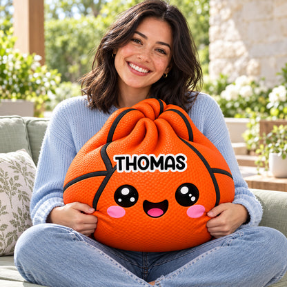 Personalized Sports Ball Squishy Shaped Pillow, Custom Name Cute Plush Cushion, Sports Lover Gift for Kids 686964 WFD