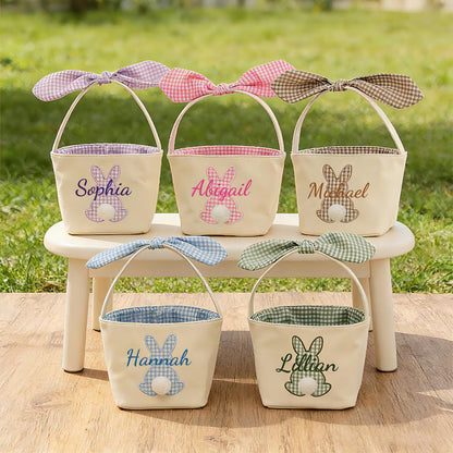 Personalized Easter Basket | Custom Name Bunny Rabbit Basket | Easter Egg Hunt Basket | Easter Gift for Kids 684444