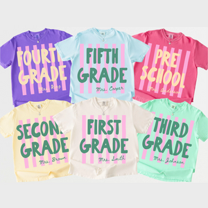 Custom Back to School Kids Shirt, Personalized Grade Level Tee, First Second Third Fourth Fifth Grade Tee 685487 WFD