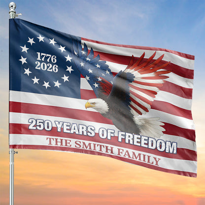 Custom Name 250 Years of Freedom Flag | Patriotic Eagle 1776–2026 Garden Flag, House Flag 684417