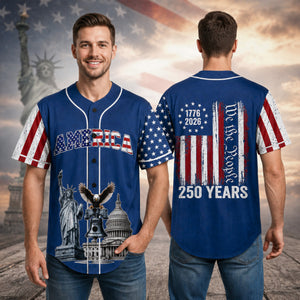Patriotic 250 Years Baseball Jersey, USA Flag We The People Shirt, 1776-2026 Independence Day Apparel 685211 WFD